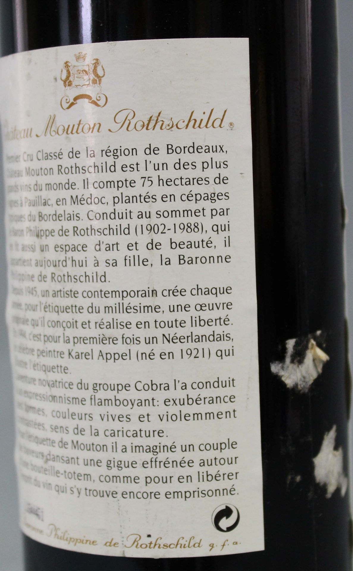 1994 Chateau Mouton Rothschild Pauillac AC. 1ere Grand Cru Classé.A whole bottle of 75 cl, 12.5% - Bild 6 aus 6