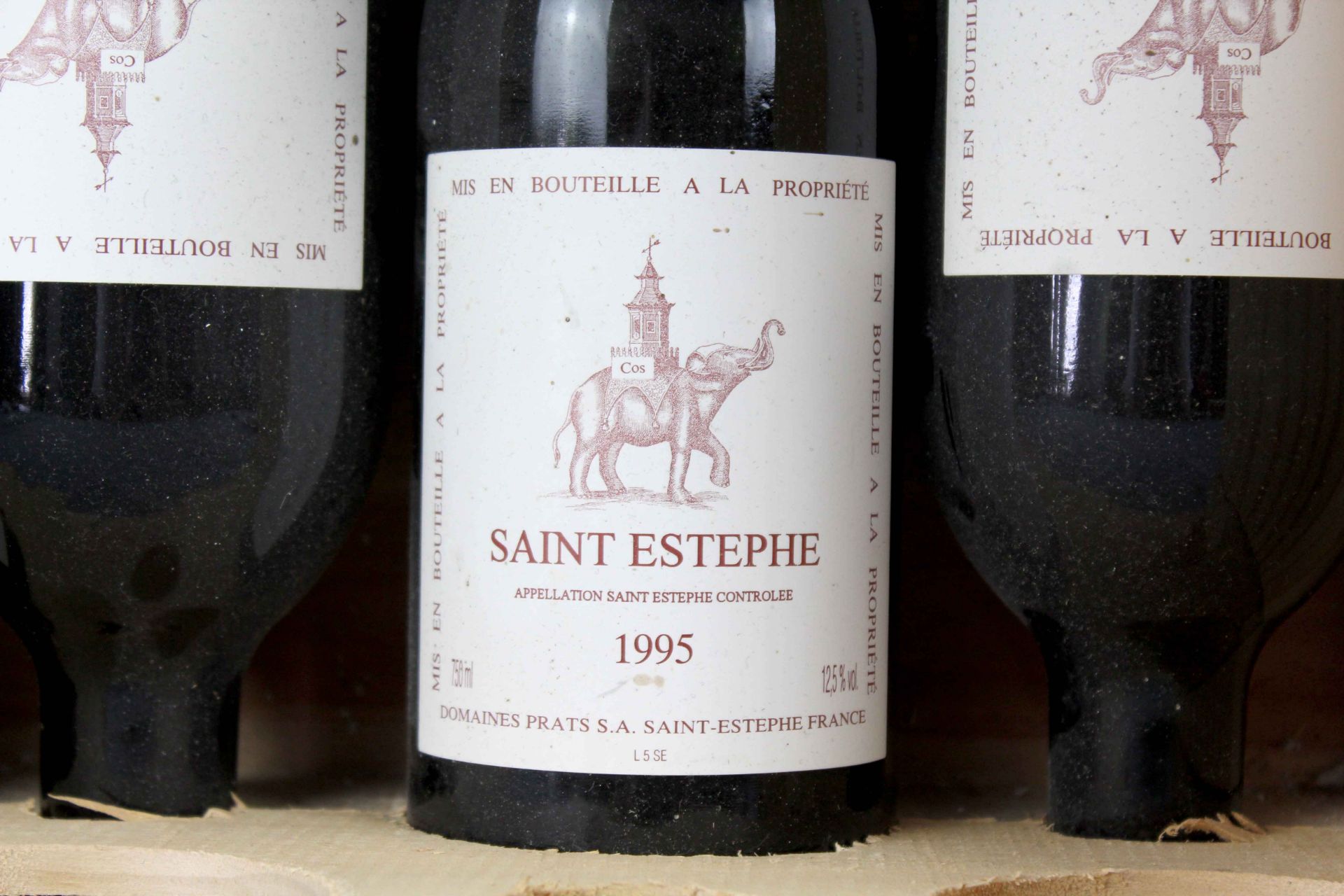 1995 Cos, Saint Estephe AC, Domaines Prats S.A.6 whole bottles. 750 ml, 12.5% Vol. Label with the - Bild 6 aus 6