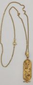 Chain with pendant in the Egyptian style. Gold at least 18 carat.6.6 grams. Gold content tested.