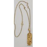 Chain with pendant in the Egyptian style. Gold at least 18 carat.6.6 grams. Gold content tested.