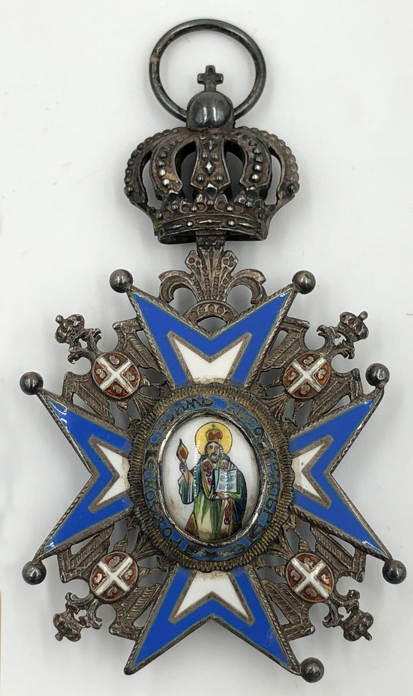 Order of St. Sava, Commander's Cross.2. Model. The year 1883 in the medallion on the back. 2.