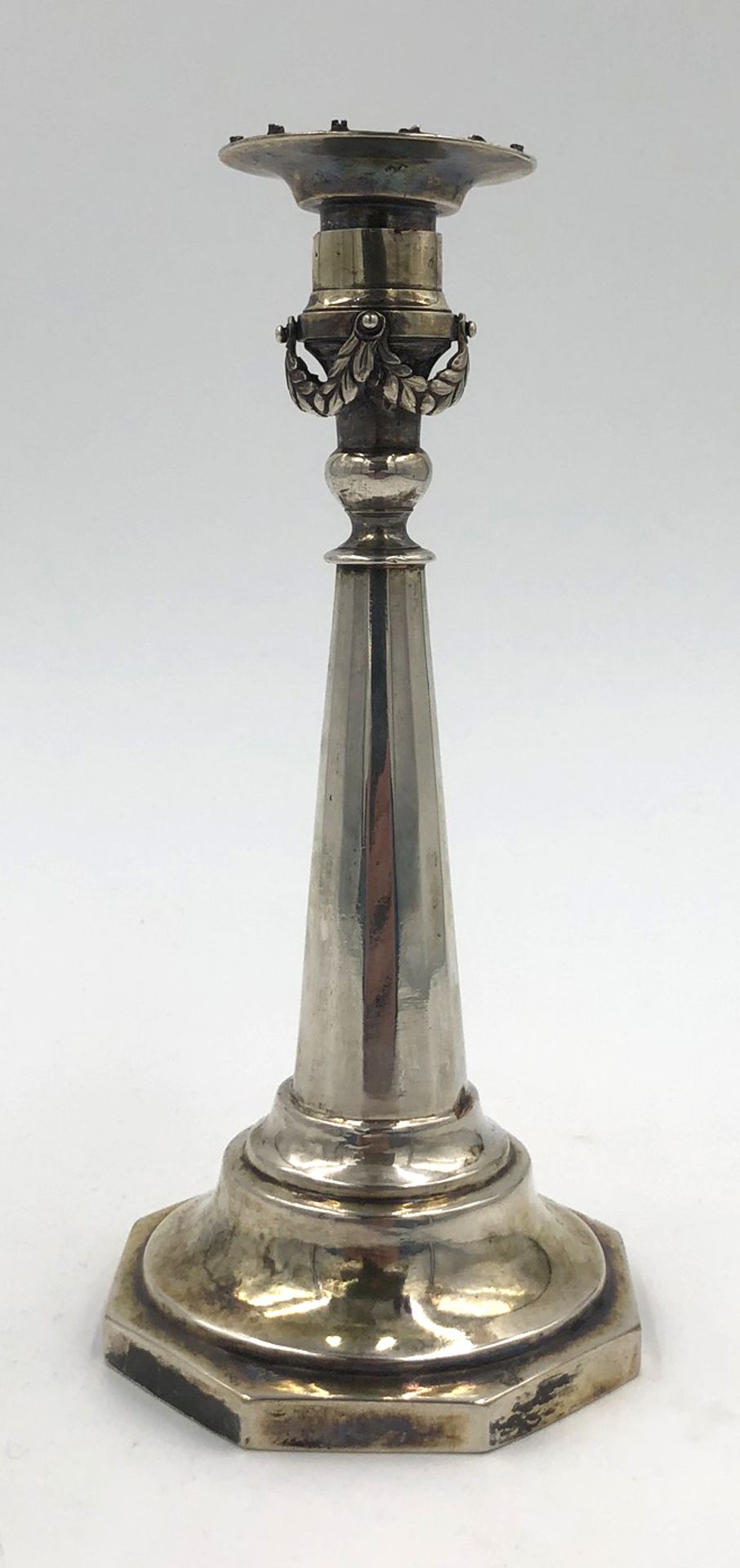 Empire candlestick. Silver.19.5 cm tall. 234 grams. Condition see photos.Kerzenleuchter Empire. - Image 6 of 13