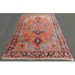 Heriz oriental carpet. Iran. Antique, around 1910.388 cm x 282 cm. Knotted by hand. Wool on