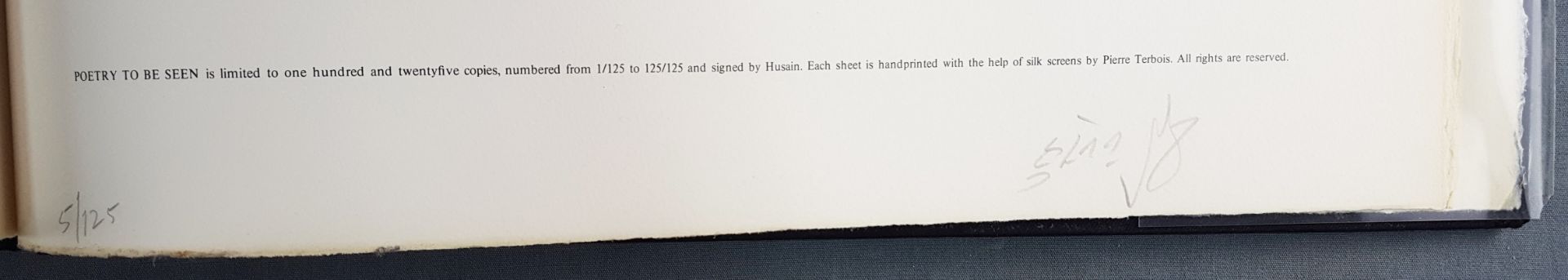 Maqbool Fida HUSAIN (1915 - 2011). ''Poetry to be seen''.64.5 cm x 46 cm. Book, bound. Et al. - Image 6 of 9