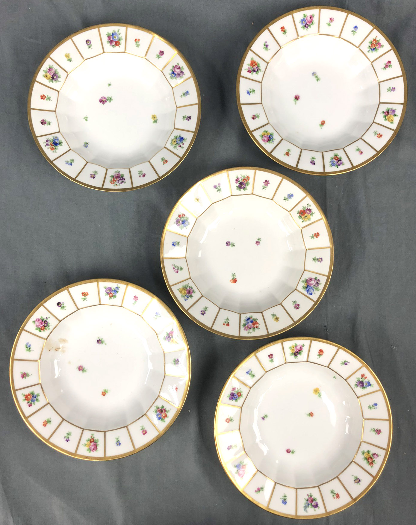 Royal Copenhagen porcelain. 5 plates and 3 mocha cups with saucers.Up to 25.5 cm in diameter. Also - Image 12 of 13
