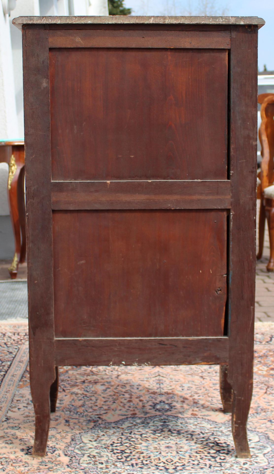 Pillar dresser. Louis XV style. Marble top.110 cm x 57 cm x 36 cm. Narrow high chest of drawers with - Image 3 of 5