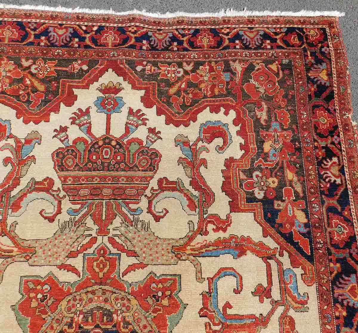 Mishan Malayer Persian rug. Iran. Antique, around 1880.191 cm x 143 cm. Knotted by hand. Wool on - Bild 8 aus 12