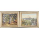 Rudolf Conrad Erich ALLWARDT (1902-1983). Two landscapes.80 cm x 113 cm. 2 Paintings. Each oil on