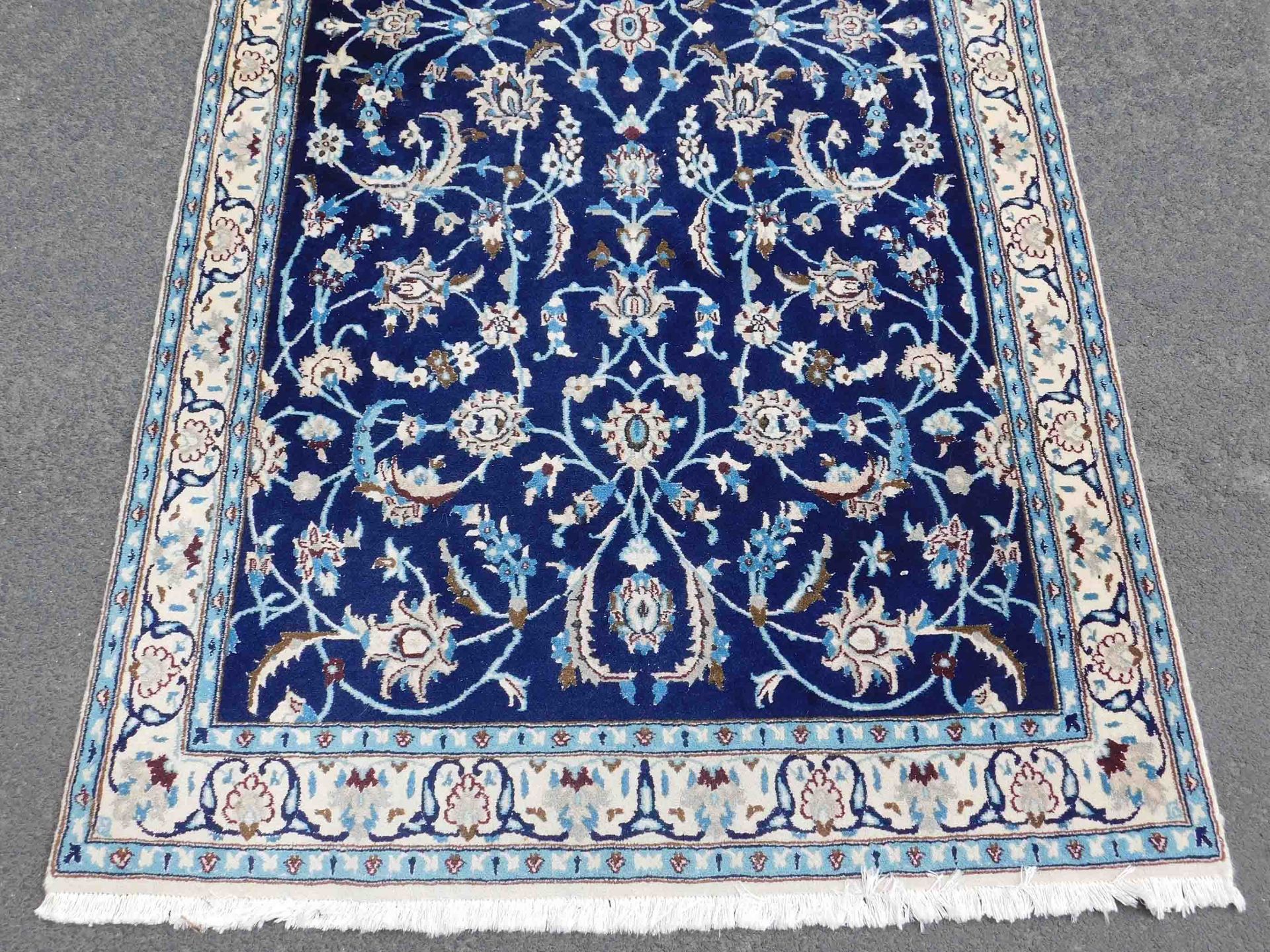 Nain Persian rug. Iran. Fine weave. Allover design.214 cm x 116 cm. Knotted by hand. Wool on wool. - Image 2 of 5