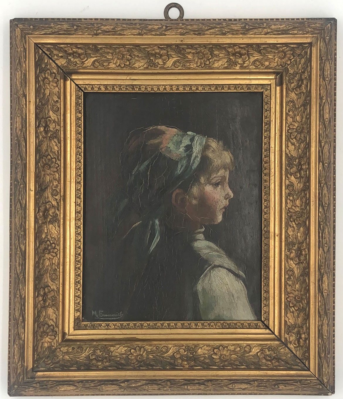 Emmerich MILLIM (1909 - 1971). A Girl. Salzburger Land.24 cm x 19 cm. Painting. Oil on wood. - Bild 4 aus 4