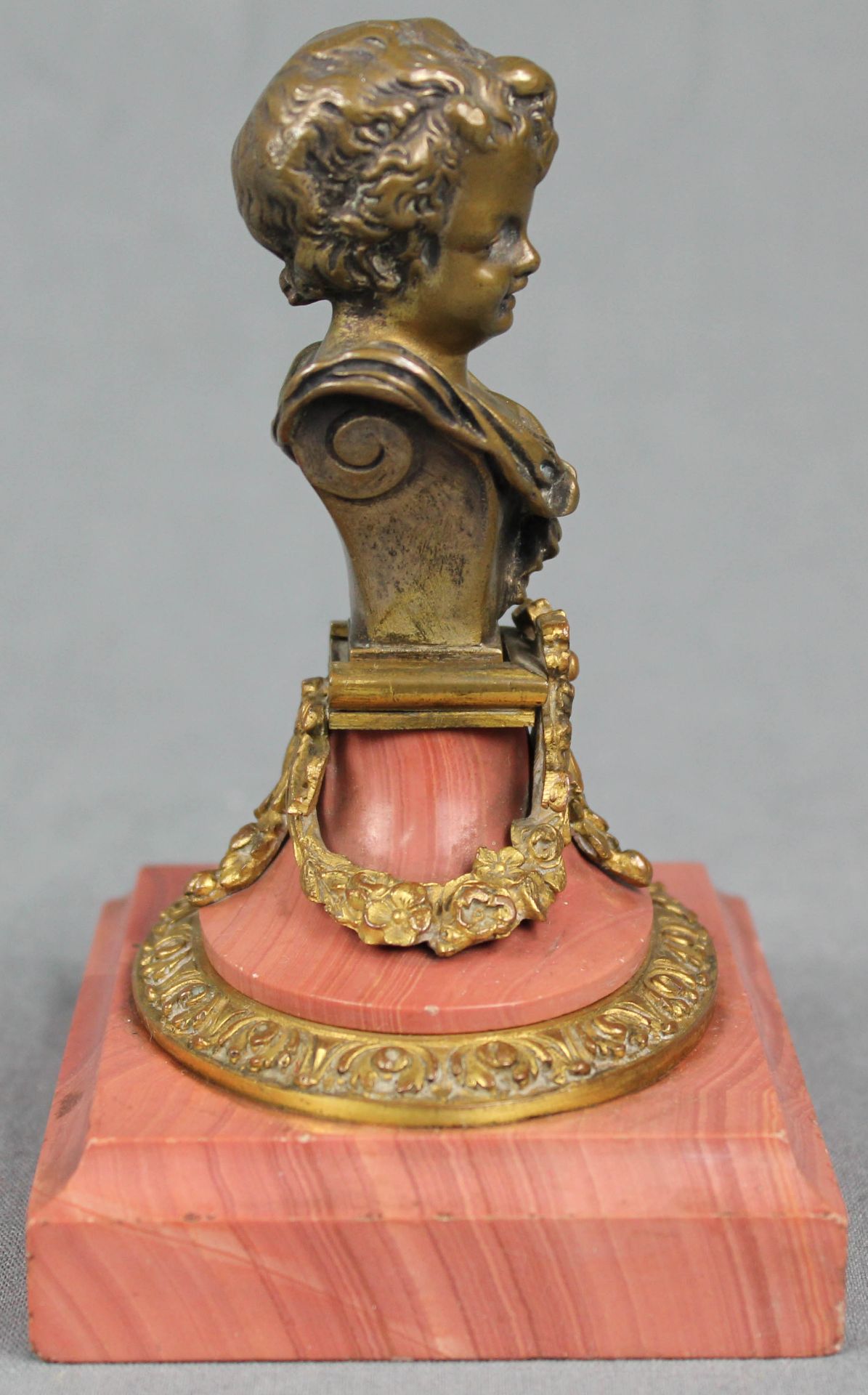 Seal stamp. Bronze. Red marble base.12.5 cm high. Condition see photos.Petschaft. Bronze. Sockel - Image 2 of 8