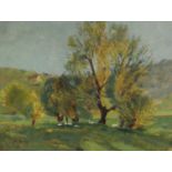 Ernst GRÄSER (1884 - 1944). "Weiden am Abend".52 cm x 68 cm. Painting. Oil on canvas. Signed lower