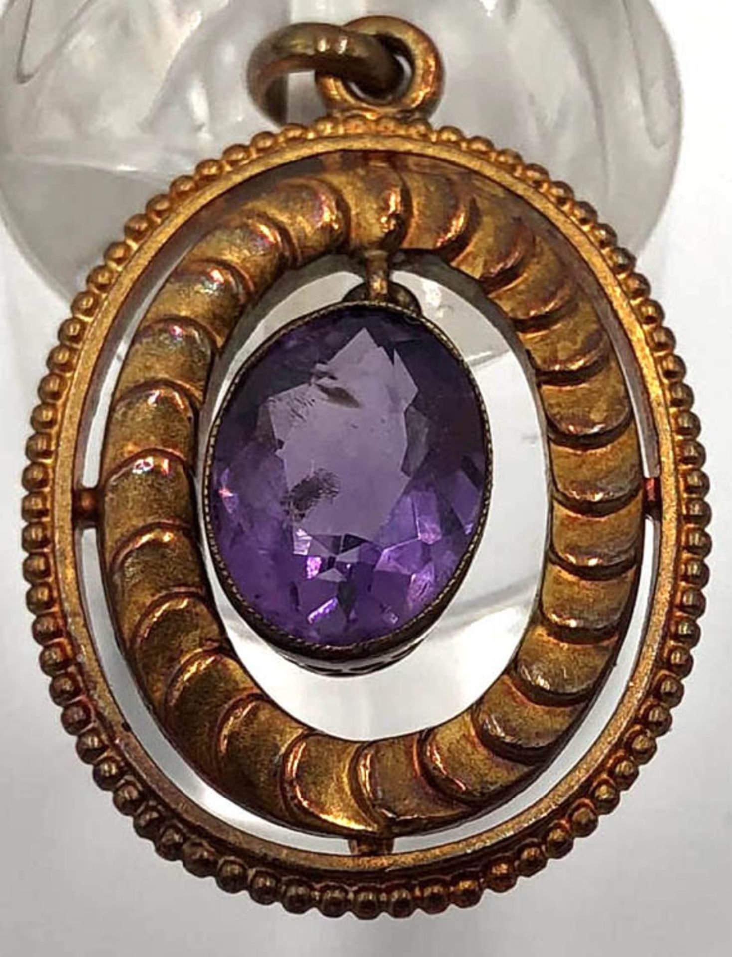 585 gold.Ring. Needle. Pendant. Brooch. Necklace.Diamonds. Pearl. Amethyst. Colored stones. 13.6 - Image 9 of 13