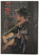 UNSIGNED (XIX - XX). Guitar player.58 cm x 41 cm. Painting. Oil on canvas. No signature found.
