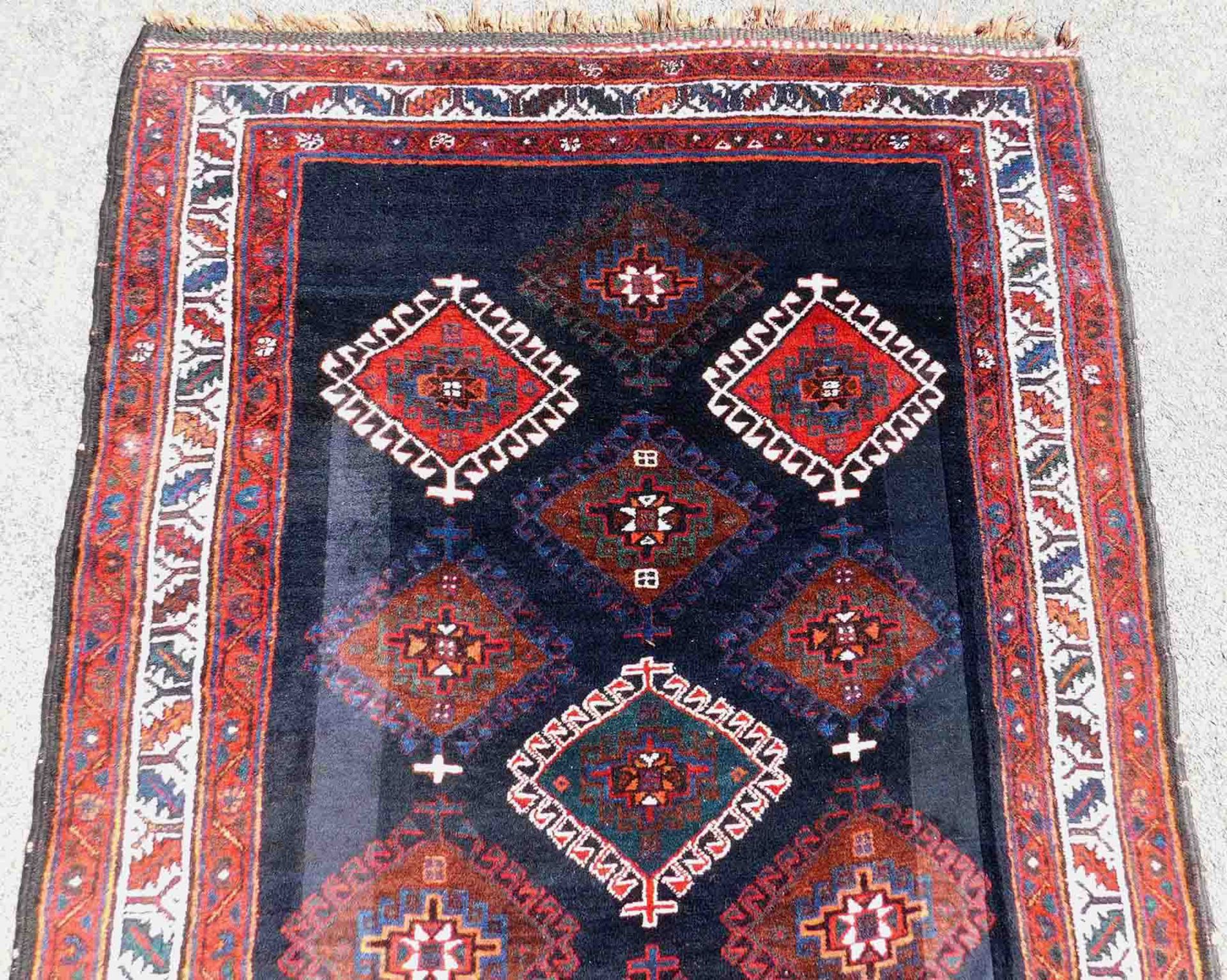 Varamin Shah-Savan Persian carpet. Iran. Antique, circa 100 years old.219 cm x 145 cm. Knotted by - Image 3 of 5