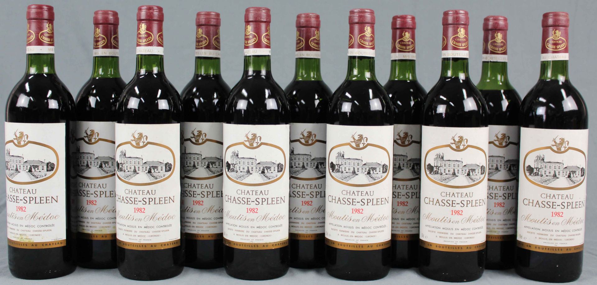 1982 Chateau Chasse-Spleen. Moulis en Medoc AC.11 whole bottles. 75 cl, Mise en Bouteille au - Bild 2 aus 6