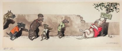 Arthur Boris KLEIN (1893 - 1985). "WC Privé".167 mm x 438 mm the plate size. Colored etching.