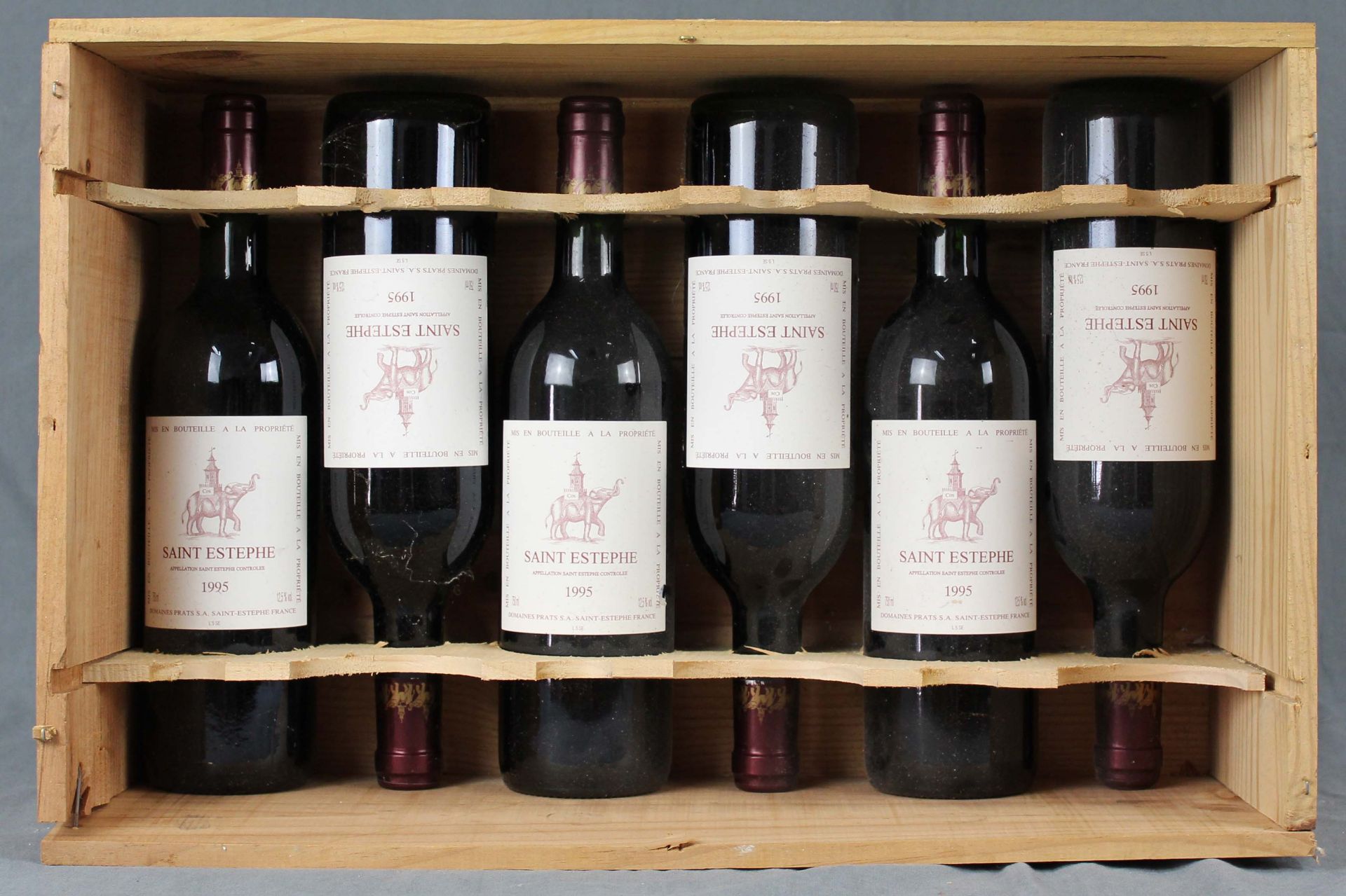 1995 Cos, Saint Estephe AC, Domaines Prats S.A.6 whole bottles. 750 ml, 12.5% Vol. Label with the