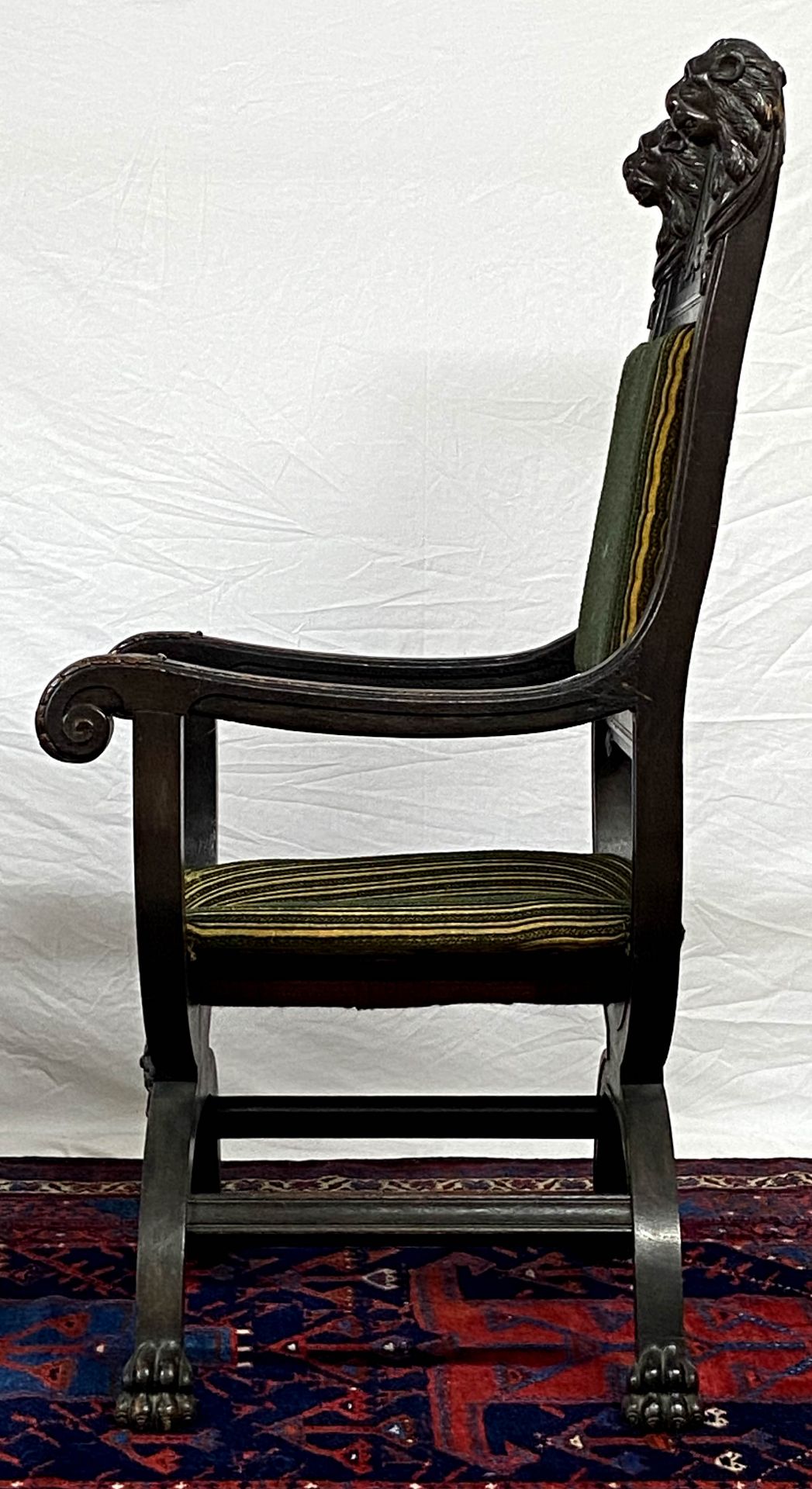 Scissor chair. Probably oak around 1900.123 cm x 62 cm x 60 cm. Seat height 36 cm. According to - Image 2 of 7