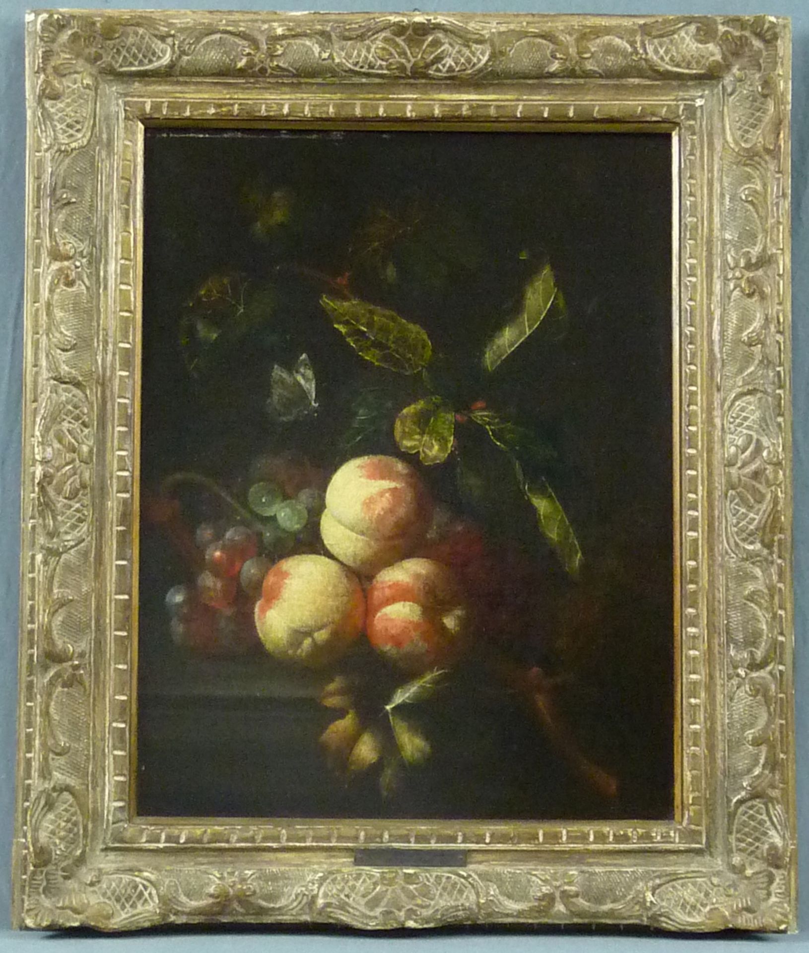 Coenraet ROEPEL (1678 - 1748). Fruit still life with butterfly.45 cm x 37 cm. Painting. Oil on - Bild 2 aus 5
