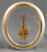 Jaeger LeCoultre Table clock with 8 - day rod movement. Oval.13.5 cm x 12 cm. Reference number