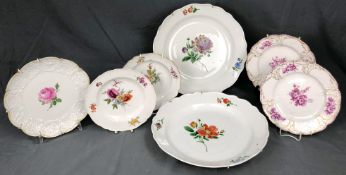 5 plates of swords porcelain and 2 plates marked with scepter KPM.Up to 39 cm in diameter. All