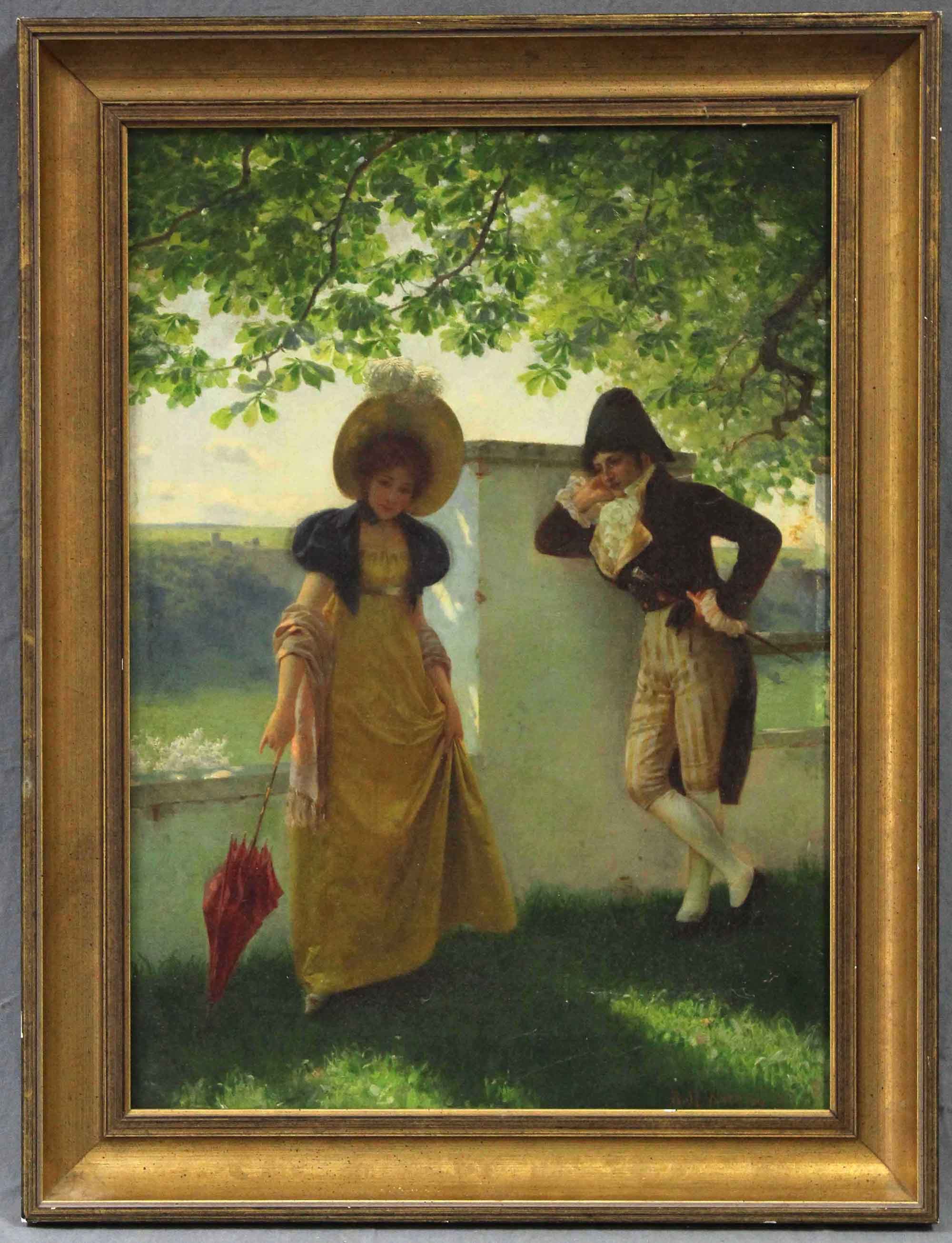 Rolf NICZKY (1881 - 1950). Summer love.Summer love.50 cm x 37 cm. Painting. Oil on canvas. Signed - Image 2 of 4