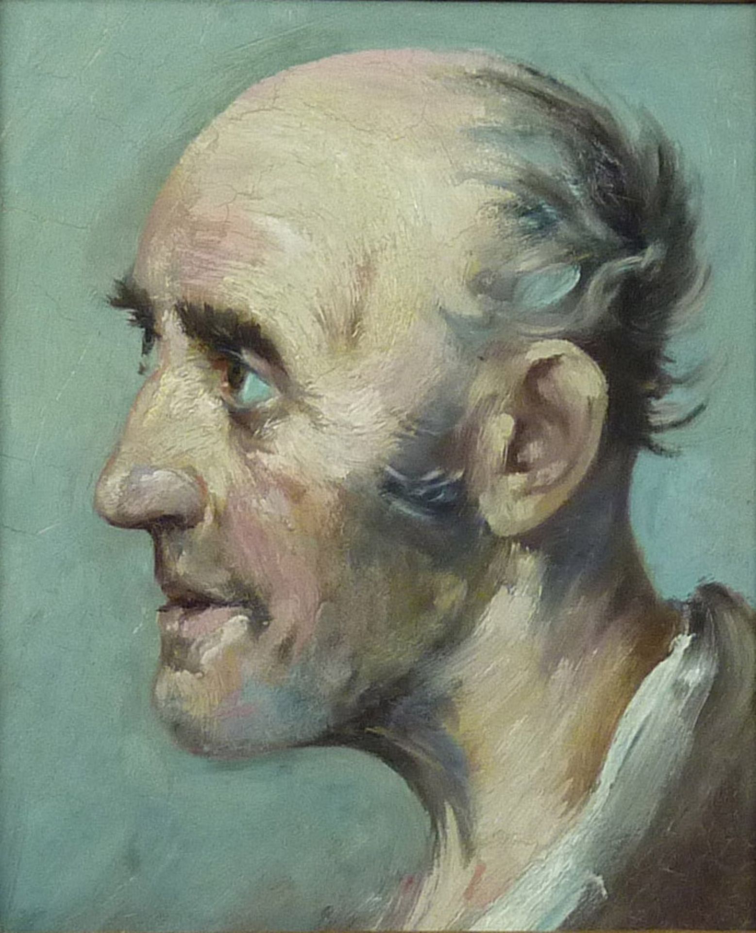 PORTRAITIST (XIX / XX). Character head.32 cm x 26 cm. Painting. Oil. No signature found.