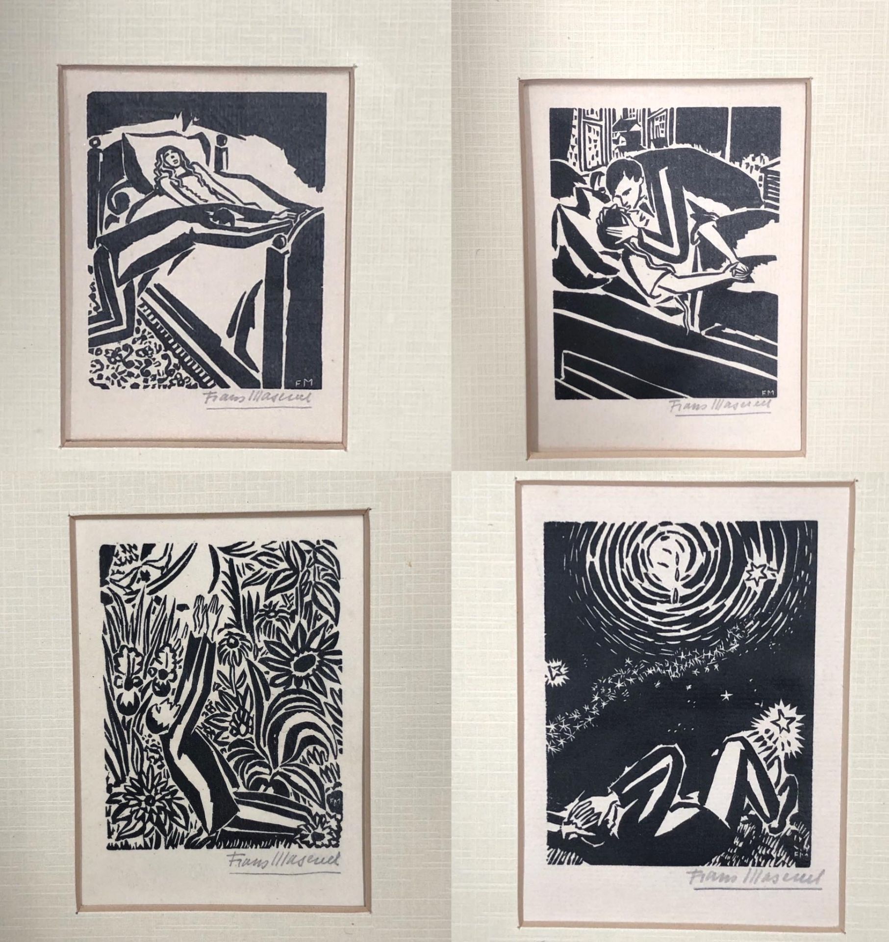 Frans MASEREEL (1889 - 1972). 34 woodcuts.Each circa 9 cm x 6,5 cm in passpartout. 13,6 cm x 10,6 cm - Bild 7 aus 7