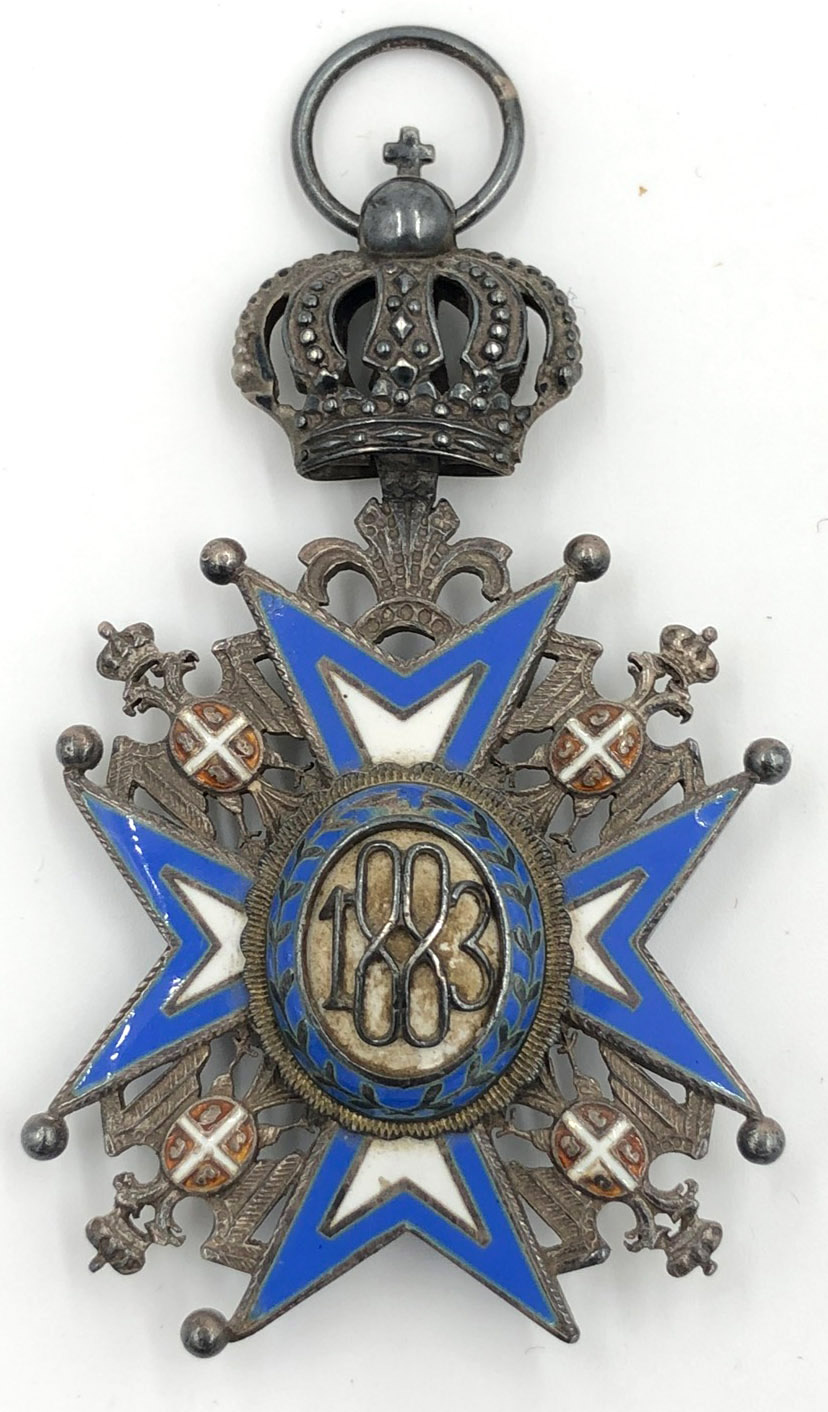 Order of St. Sava, Commander's Cross.2. Model. The year 1883 in the medallion on the back. 2. - Image 2 of 4