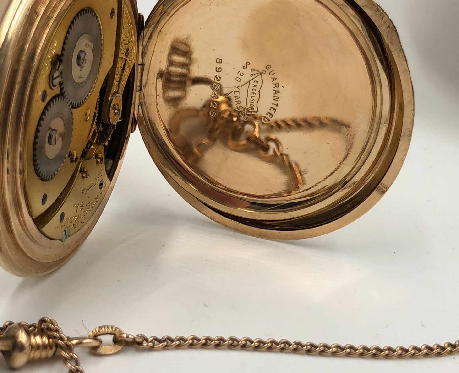 Waltham pocket watch gold-plated 51 mm in diameter.Plus a men's wristwatch. Historical jewelry. Some - Image 3 of 15