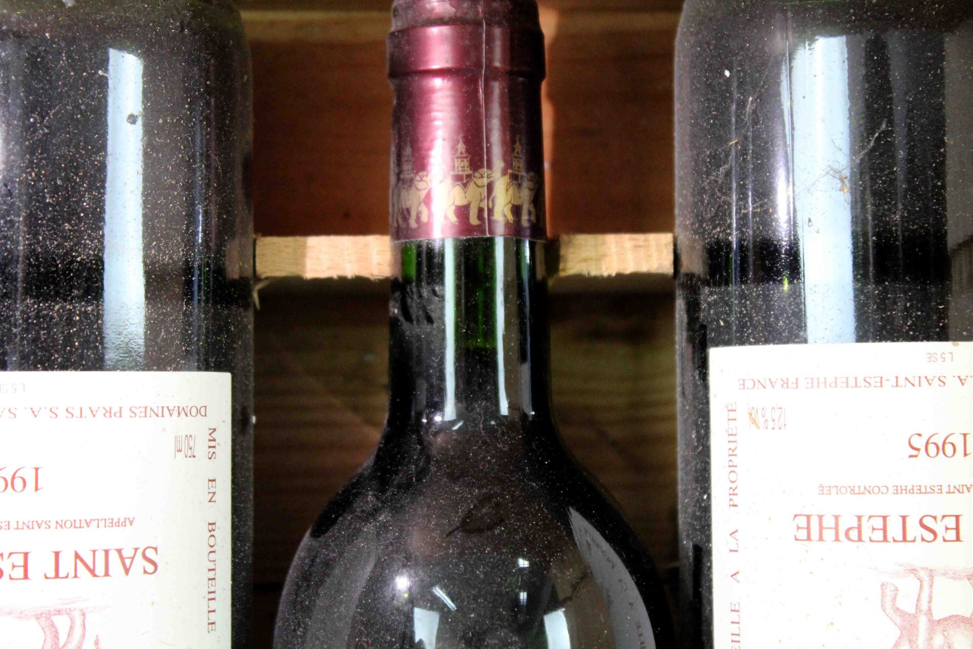 1995 Cos, Saint Estephe AC, Domaines Prats S.A.6 whole bottles. 750 ml, 12.5% Vol. Label with the - Bild 5 aus 6
