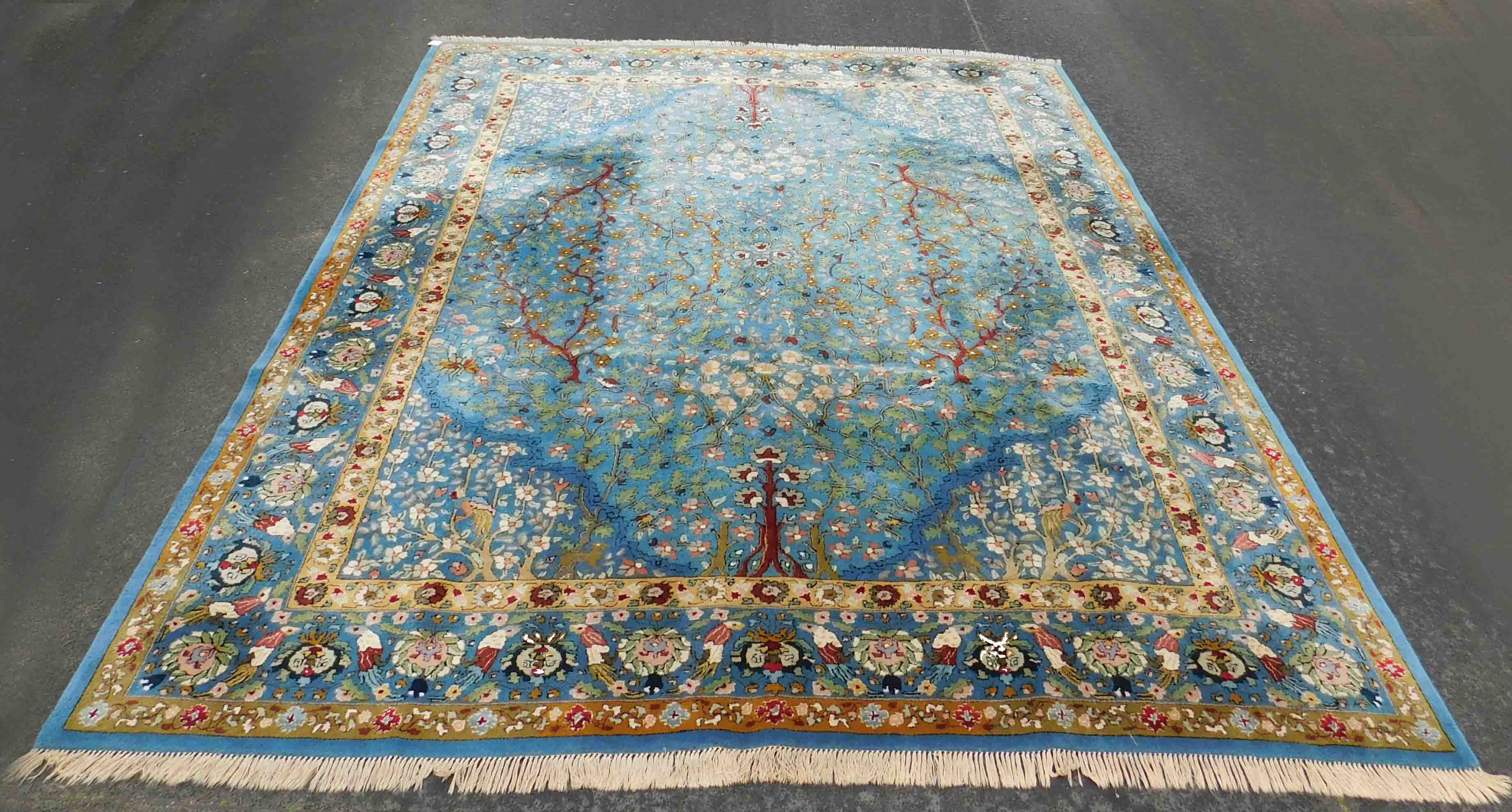 Tetex / Teffzet Art Nouveau rug. Germany. Old, around 1910.390 cm x 302 cm. Hand tufted. Wool on