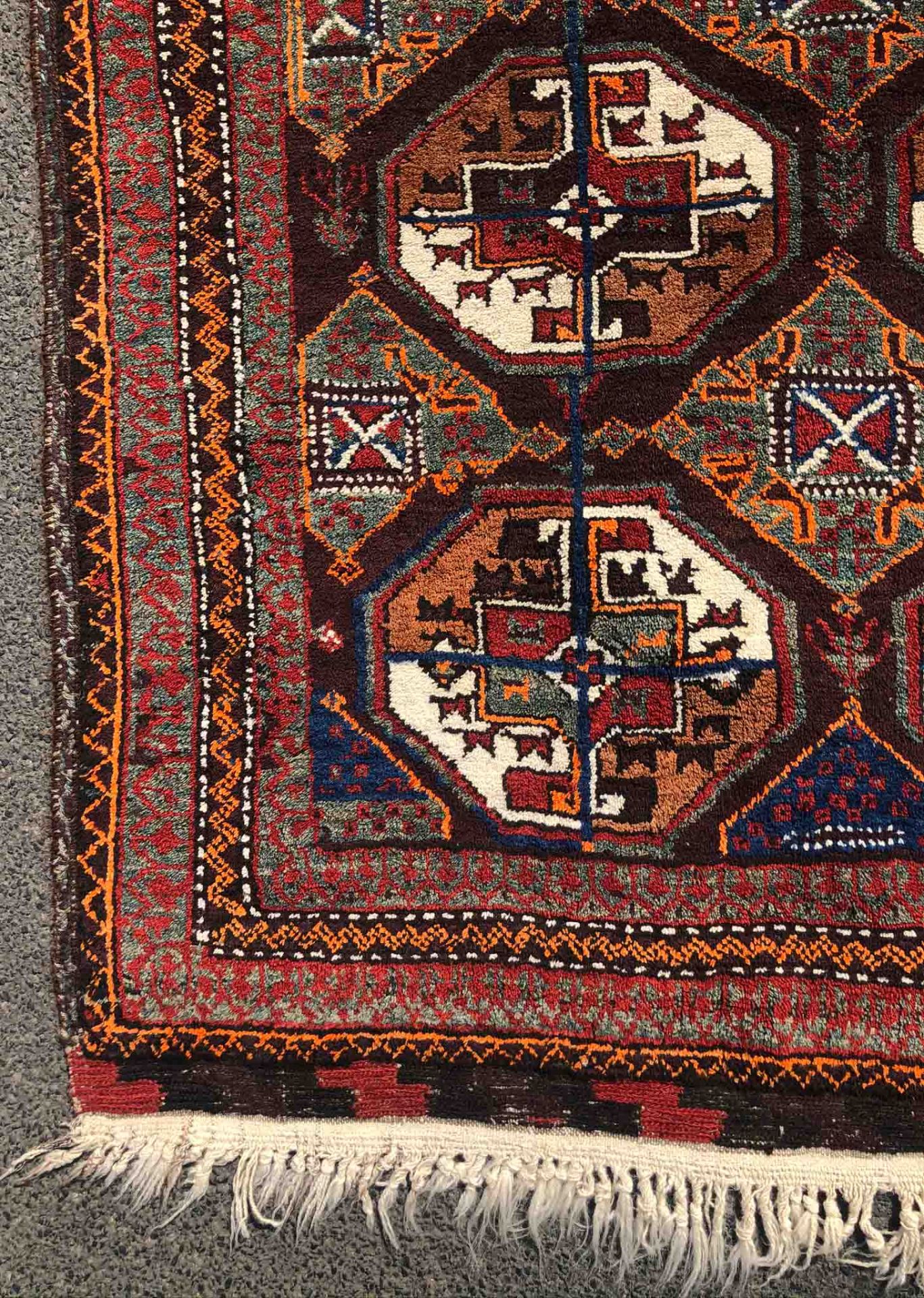Baluch main carpet. Turkmen from Chorassan. Old, around 1930.280 cm x 155 cm including the flat - Bild 5 aus 12
