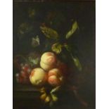 Coenraet ROEPEL (1678 - 1748). Fruit still life with butterfly.45 cm x 37 cm. Painting. Oil on