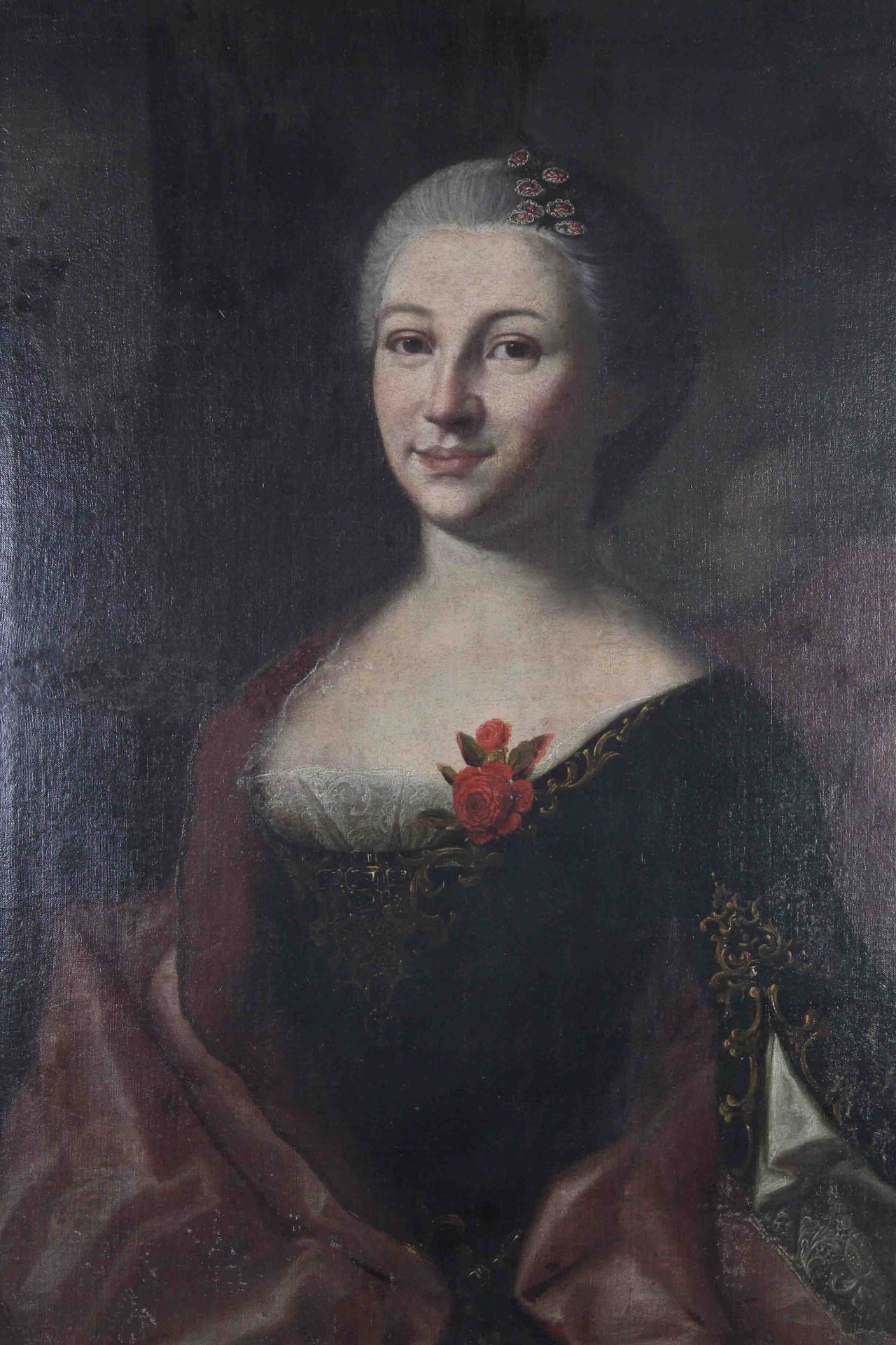 UNSIGNED (XVIII - XIX). Portrait of a woman.64 cm x 81 cm. Painting. Oil on canvas. No signature