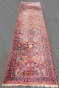Saruk Persian carpet. "US Reimport". Runner. Iran. Old, circa 80 years.425 cm x 110 cm. Knotted by