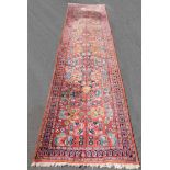 Saruk Persian carpet. "US Reimport". Runner. Iran. Old, circa 80 years.425 cm x 110 cm. Knotted by