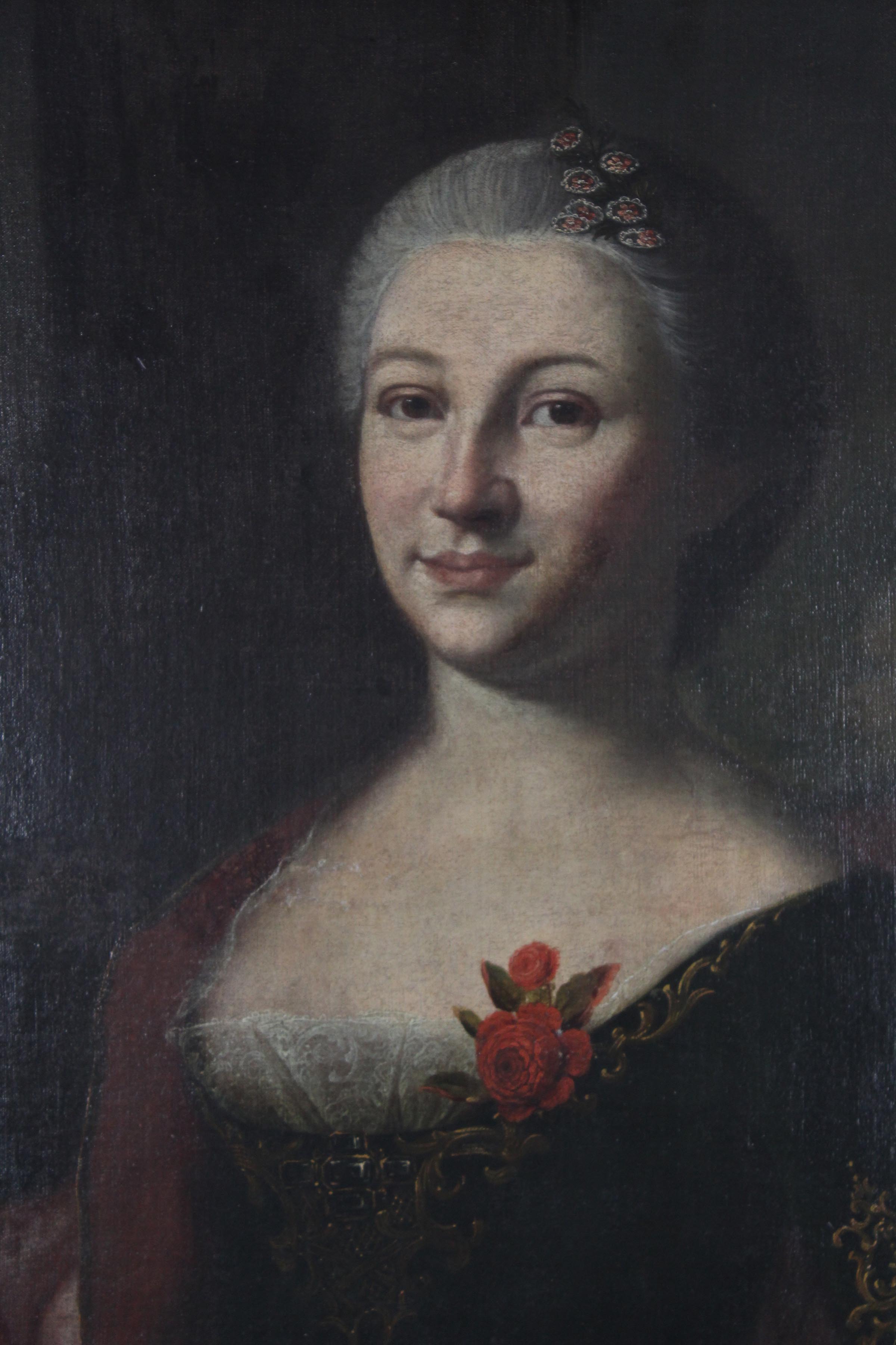 UNSIGNED (XVIII - XIX). Portrait of a woman.64 cm x 81 cm. Painting. Oil on canvas. No signature - Bild 2 aus 6
