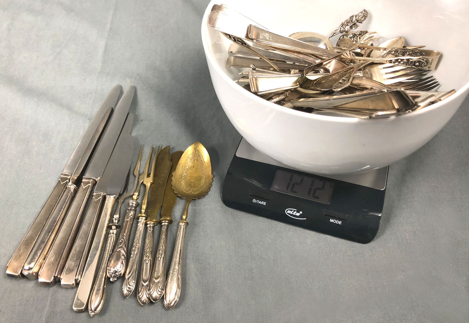 Silver. Cutlery. Some items Art Nouveau and some Wilkens.Minimum 1212 grams of silver (without the - Bild 4 aus 12