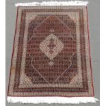 Keschan carpet. Silk. Extremely fine weave.201 cm 157 cm. Knotted by hand. Silk on silk. Probably