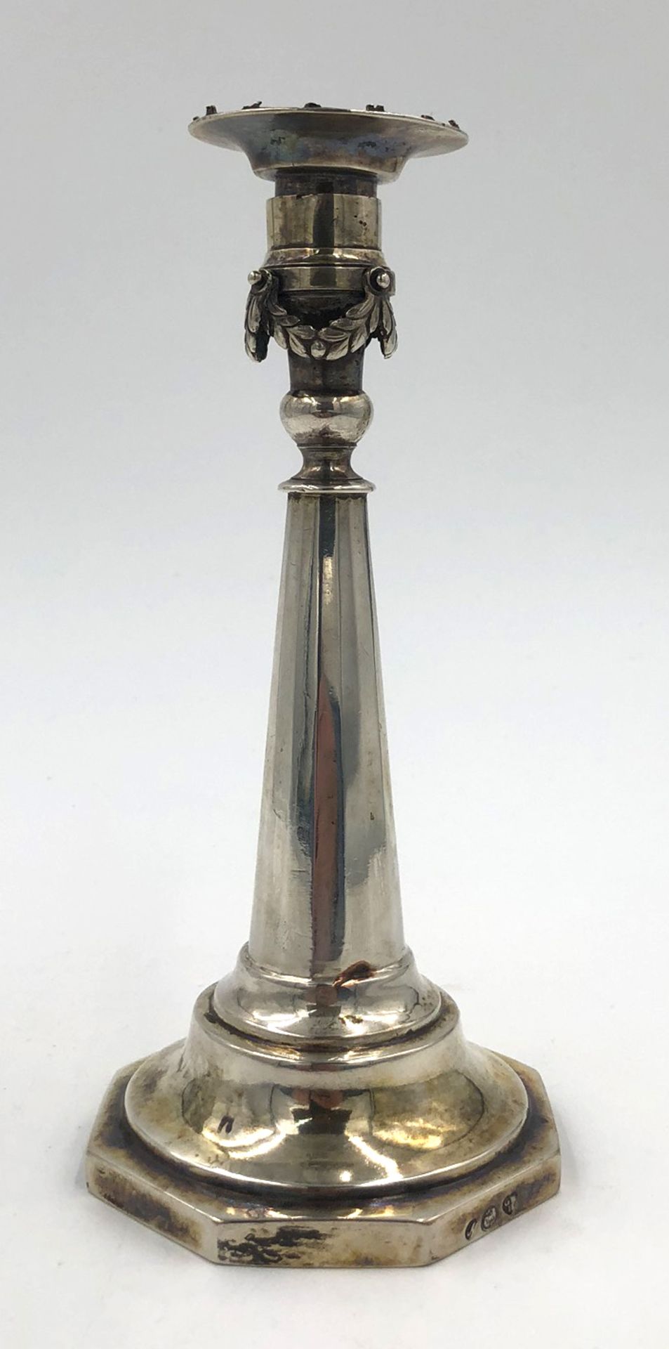 Empire candlestick. Silver.19.5 cm tall. 234 grams. Condition see photos.Kerzenleuchter Empire. - Image 7 of 13
