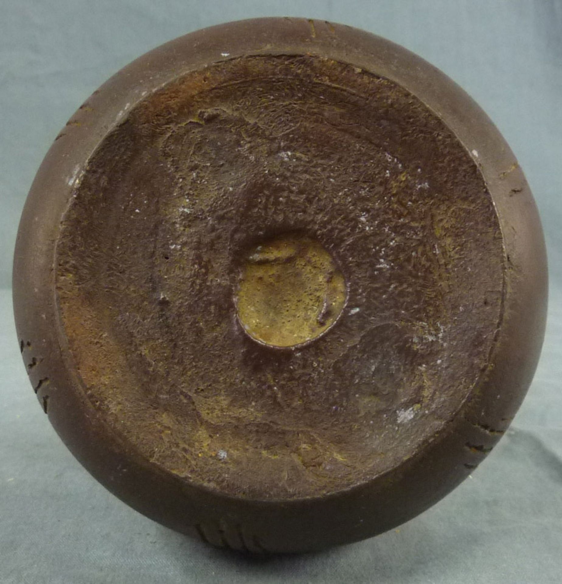 Vase. China / Japan? Bronzed. Inscriptions. Cast iron?17 cm high.Vase. Wohl China / Japan. - Bild 6 aus 8