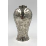 Vase silver 900. Art Nouveau.495 grams. 20 cm high. The floral decor is reminiscent of works by