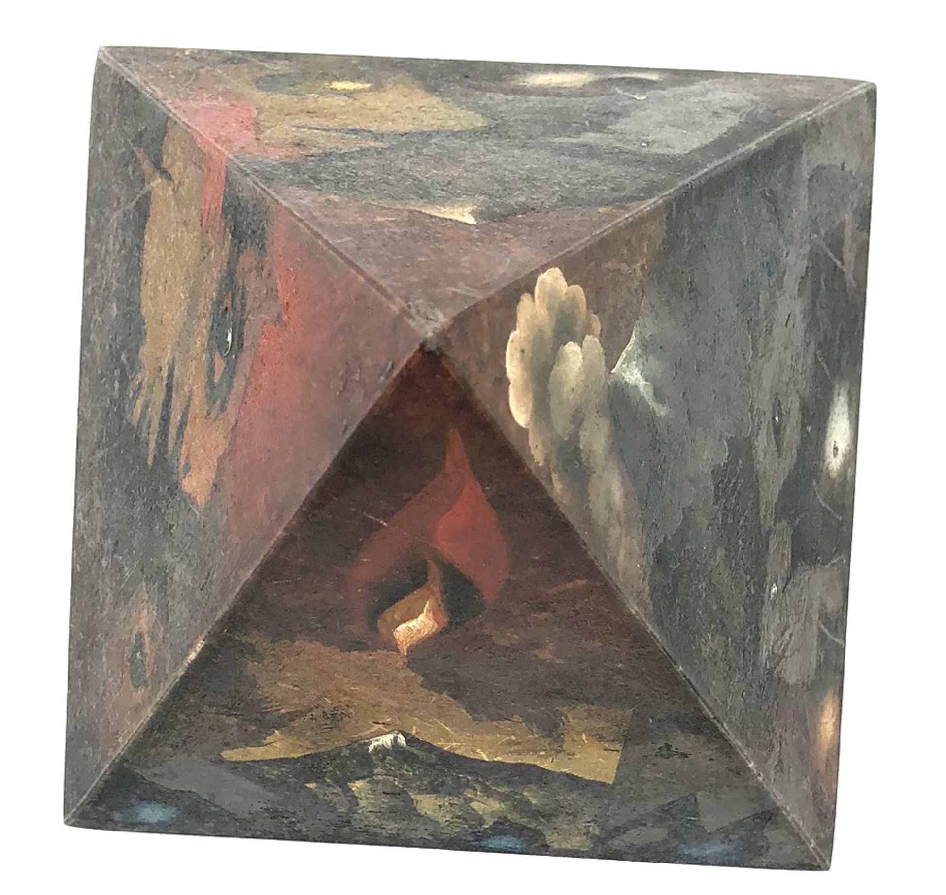Horst G. LOEWEL (1939 -). ''Die Teidepyramide''.15 cm x 15 x 15 cm. Sculpture. Oil on stone. - Bild 6 aus 9
