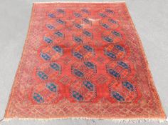 Ersari main carpet. Turkmenistan. Antique, mid-19th century.278 cm x 228 cm. Knotted by hand. Wool