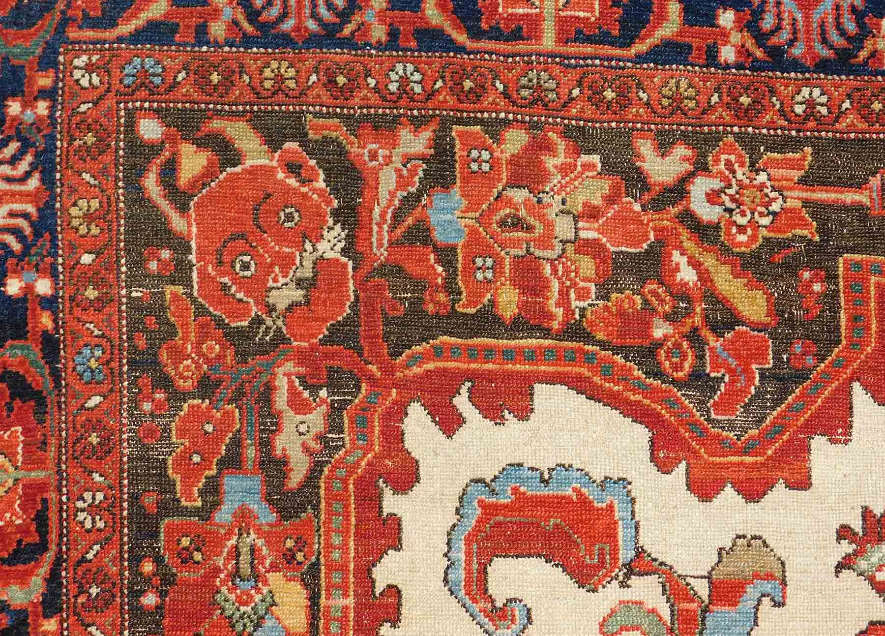 Mishan Malayer Persian rug. Iran. Antique, around 1880.191 cm x 143 cm. Knotted by hand. Wool on - Bild 10 aus 12