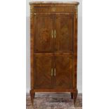 Vertiko Louis XV style. 2 x double doors and a drawer. Marble top plate.132 cm x 63 cm x 38 cm.