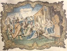 Textile. Embroidery. Stumpwork. 18th century. Adoration of the Kings.27.5 cm x 37 cm the textile