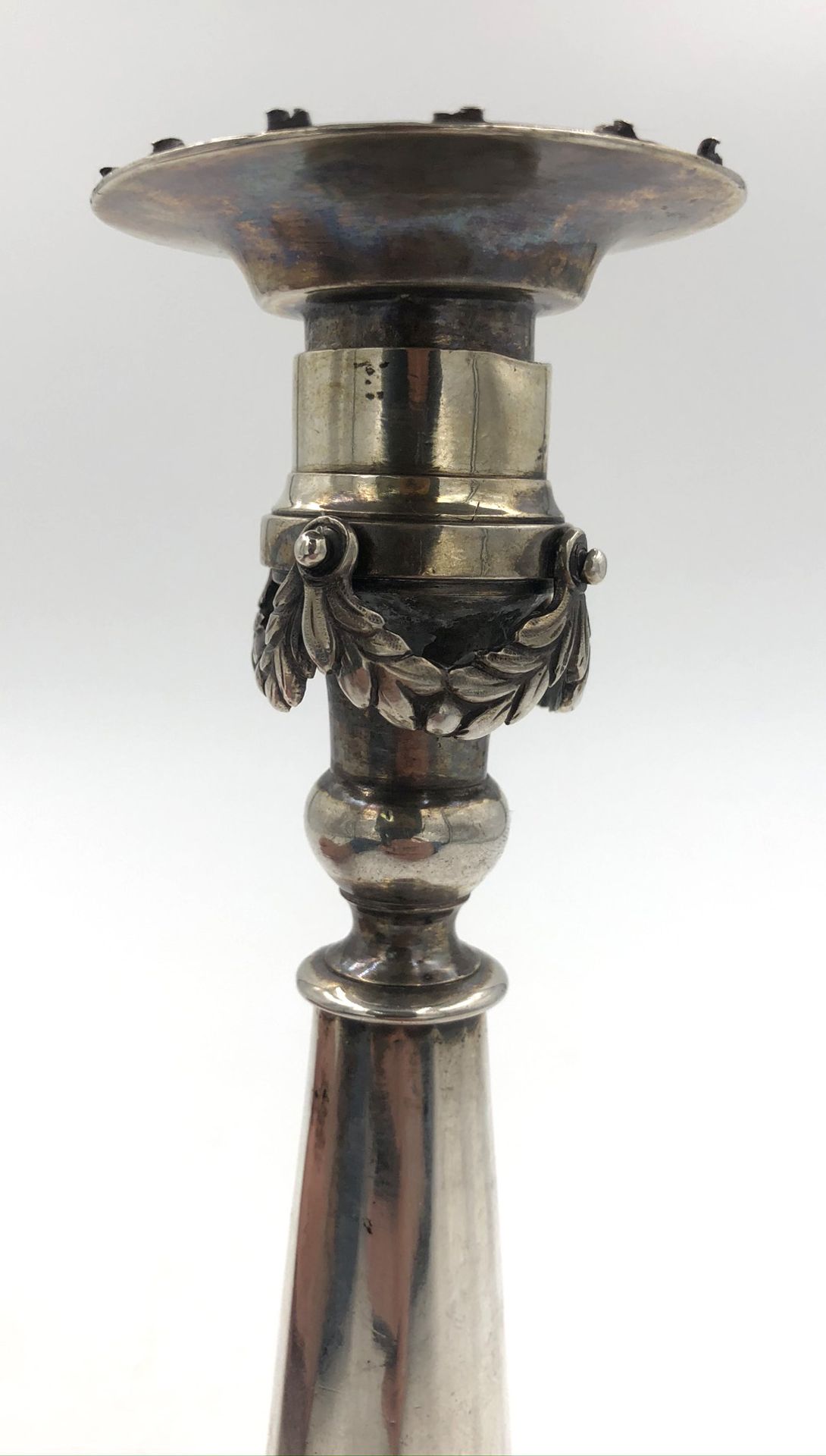 Empire candlestick. Silver.19.5 cm tall. 234 grams. Condition see photos.Kerzenleuchter Empire. - Image 3 of 13